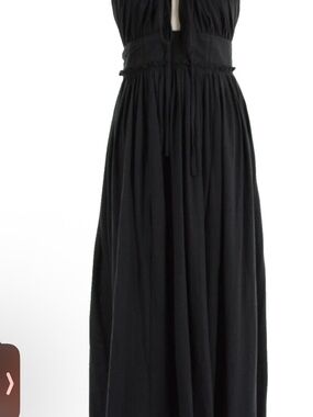 Ulla Johnson Black Maxi Skirt with Tied Waist